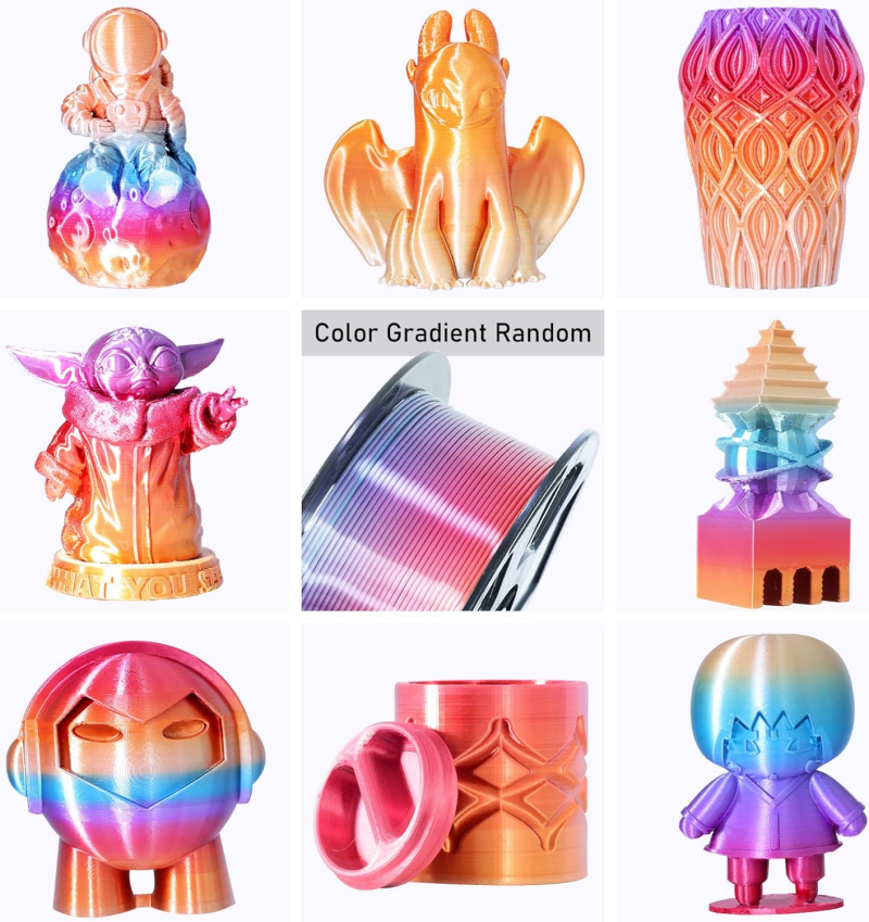Silk Multicolor PLA Filament 1.75mm
