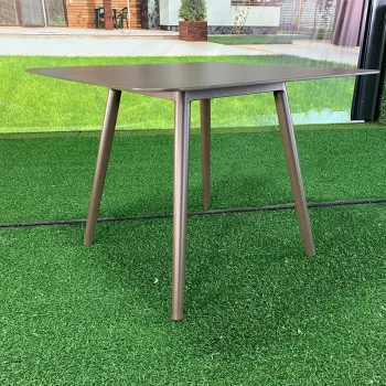 Aluminum Square Garden Dining Table Set - Simple Design Patio Metal Furniture