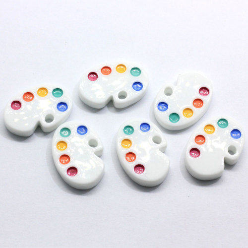 Wholesale Pretty 100pcs/bag Colorful White Artist Draw Board Flat Back Resin Cabochons for Slime Making Accessories