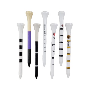 Wholesale High Quality Custom Logo Golf Tees in Various Sizes: 1-1/2 inch, 2-3/4 inch, 3-1/4 inch and Golf Ball Holders