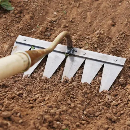 All Steel Hardened Hoe Garden Rake Tools for Lawn Care and Planting