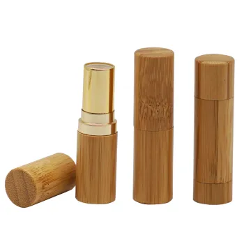 Bamboo Covered Empty Lipstick Tube 3.5g