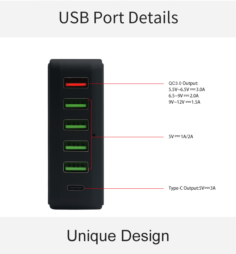 mobile phone quick charger 6usb