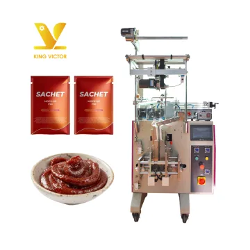 Full Automatic 4-Side Sealing Sachet Packing Machine for Thick Viscous Sauces and Chili Paste