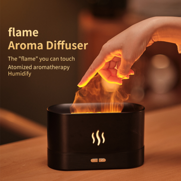 Household Desktop Flame Aroma Air Humidifier Lamp