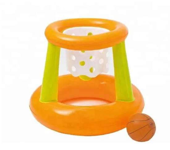 Floating basketball hoop in a water park