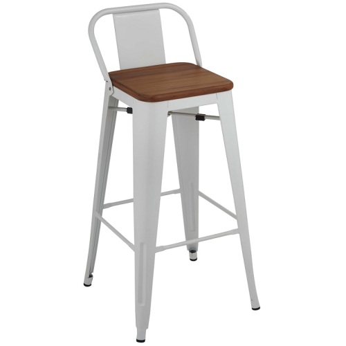 Metal Bar Frame Tolix Chair with Wood Seat