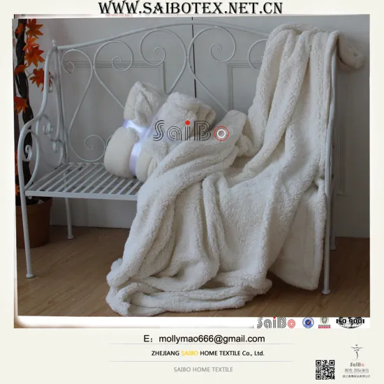 China factory Cozy solid sherpa fleece blanket