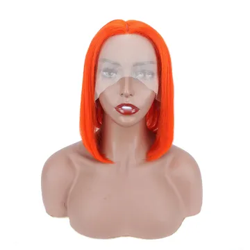 Wholesale virgin brazilian hair swiss T patr lace front wigs lace front Bob wig for Black Women Orange T part lace Bob wigs