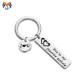 Custom stainless steel keychain with small tag