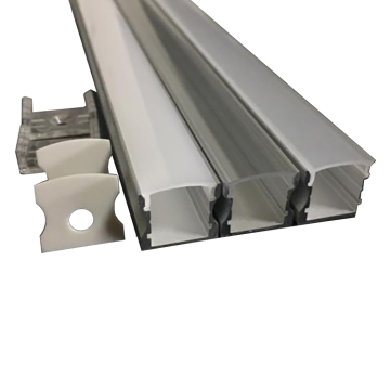 Black Aluminum Alloy Extrusion Housing for LED Lighting Strip Bars: Diffused Cover and Channel Design