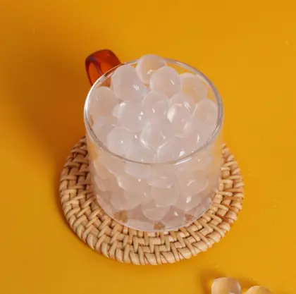 lemon milk tea ​jelly spheres food