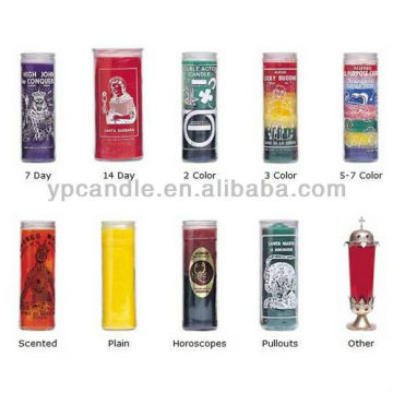 Votive Church Candle in Glass with Specific Pattern