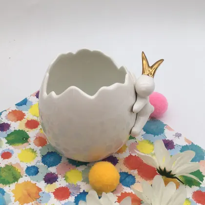 Easter White Porcelain Rabbit Pot Search