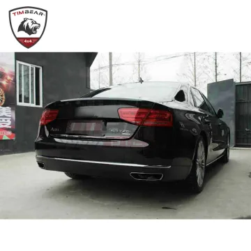 W12 Style ABS Plastic Rear Bumper with Car Exhaust Pipe for Audi A8