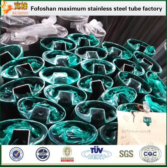 JIS G3446 304 stainless steel oval slot tube for spiral railing