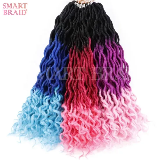 Natural Ends Goddess Locs Crochet Hair Crochet Elastic Hair For Girls Dread Goddess Faux Locs Synthetic Hair Extensions