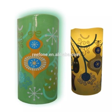 Deqogo Xmas Cheer Digital Printed Flameless LED Candle