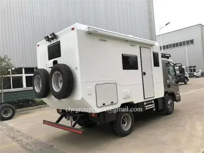 Cross country camping trailer with toilet