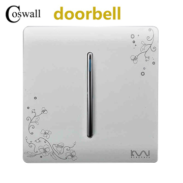 COSWALL 1 Gang Doorbell Push Button Wall Switch Reset Momentary Contact Switch Ivory White Brief Art Weave AC 110~250V