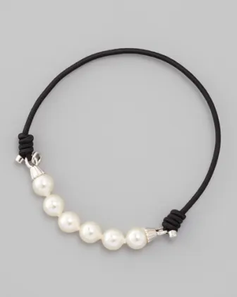 Pearl Charm Bracelet Made of Rubber