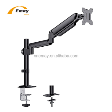 Full Motion Aluminum Monitor Mount Arm with Pole Clamp and Grommet Desk Mount
