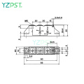 Electrically insulated base plate 1800V thyristor module MTC92-18E