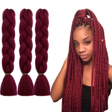 Wholesale 24 INCH 100g Yaki Temperature Synthetic Braiding Hair Extension Ombre Color Jumbo Hair Braid For Women