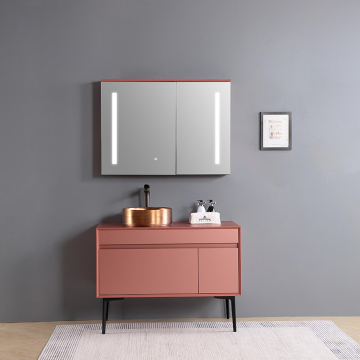 Floor Standing Cabinet Vanity Set with Gold Wash Basin