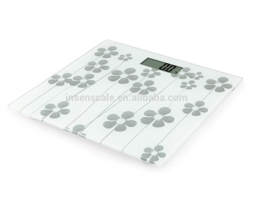 Digital body scale180kg, portable bathroom weighing scale with 5mm tempered safety glass platform