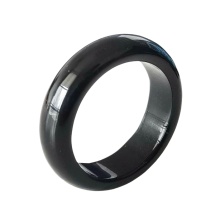 Black Onyx 6T Stone Band Rings for Women Men Healing Chakra Stackable Ring Balance Energy