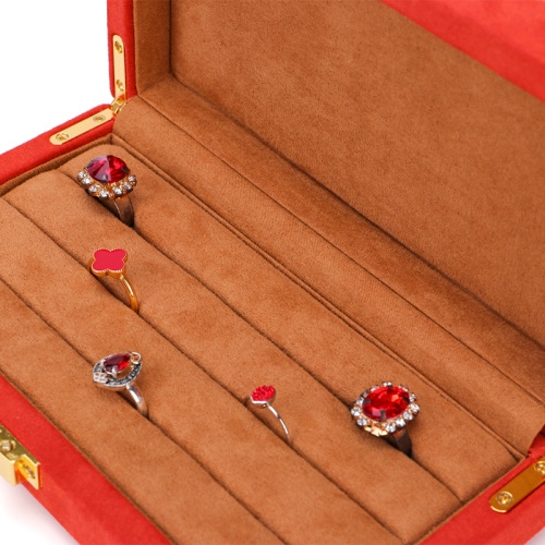 Luxury Custom Orange Microfiber Leather Jewelry Storage box