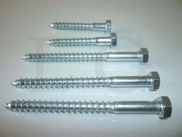 High strength zinc plated carbon steel six angle wood screw