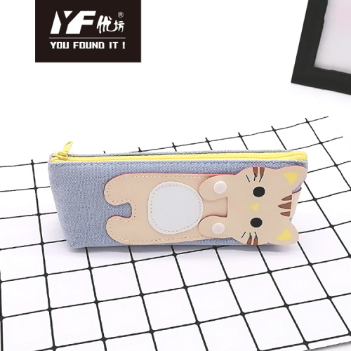 Pencil Case For Girls Custom The cat lay canvas pencil case Factory