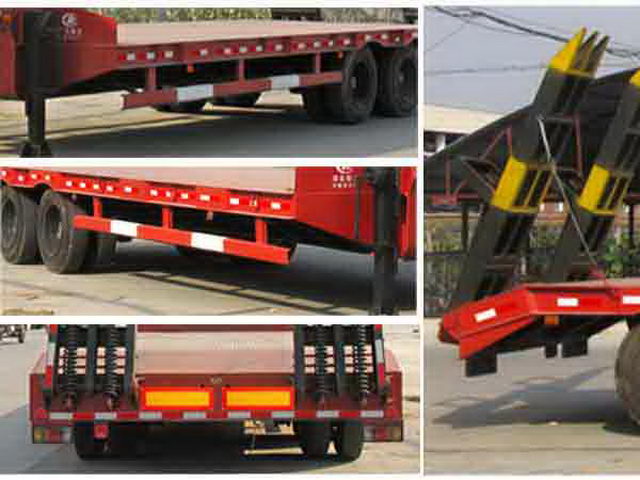 Two Axles Low Flat Plate نصف مقطورة