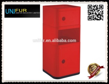 Popular square three layers componibili ABS stack plastic bin