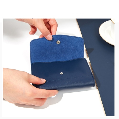Luxury Leather Wallet with Elegant Button Jewelry Boxes