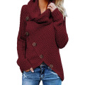 Womens Button Cowl Neck Sweaters