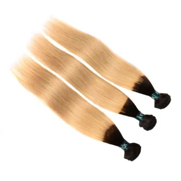 Custom LOGO 100% Brazilian Human Hair Bundles Ombre Color 1B/27 Straight Bundles Raw Virgin Hair Bundle Hair Extensions Vendor