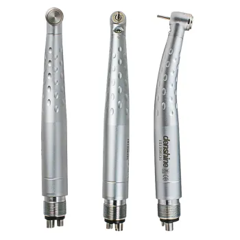 Denshine New Dental High Speed E-generator Fiber Optic LED Handpiece Standard Torque Push Button 3 Water Spray 4 Hole with Oval