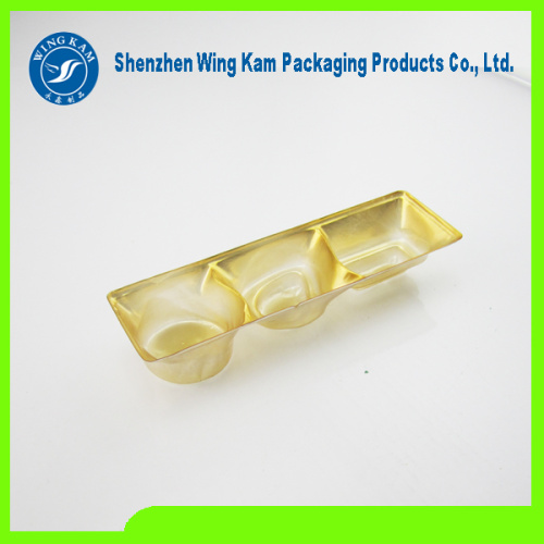 chocolate tray product packed by customized Food grade plastic golden chocolate variform tray
