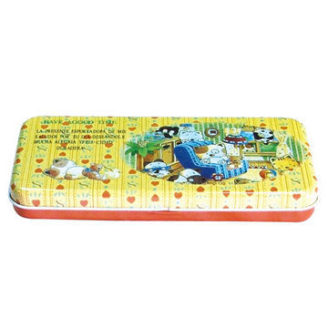 Pencil can/rectangle tin can, stationery box