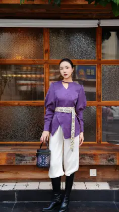 100% Silk Sinan Compass New Chinese Blouse