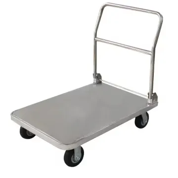 4 Wheels Industrial Heavy Duty Flat Hand Push Trolley Cart