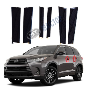 MAICTOP Plastic Black Window Center B-Pillar Mouldings for Highlander 2018