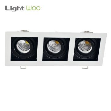 Zhongshan Hotel Architectural Project Double Twin Head Adjustable IP21 Square Indoor Restaurant Recessed LED Grille Down Light