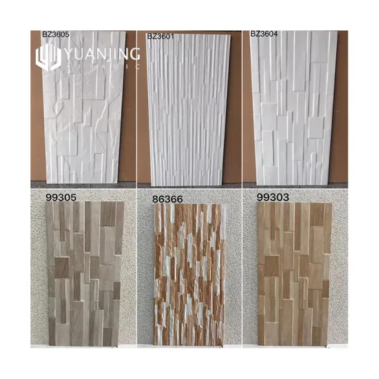 300x600mm Wooden Grain Finish Exterior Wall Bricks & Antique Porcelain Tiles for Villa Courtyards and Balconies