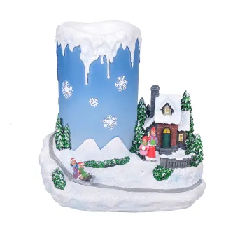 Table Fountain Candle Village Hut