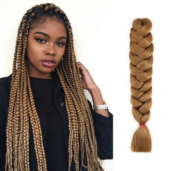 Wholesale 41 Inch 165g Jumbo Braiding Hair Solid Mixed  Color Stretched Synthetic Crochet Hair Extensions For Box Twist Braids