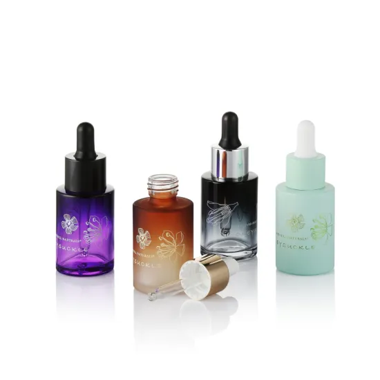 Private Label Glass Serum Dropper Bottles for Hair Oil Packaging